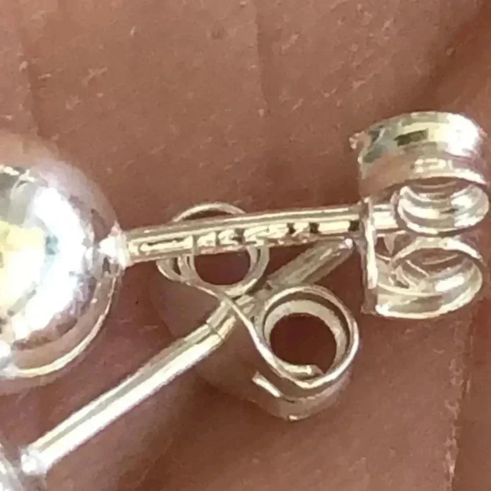 6mm Solid 925 Sterling Silver Ball Bead Stud Earrings NWT